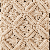 Off-White Diamond Knot Tassel Macrame Mobile Sling Bag