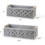 Set of 2 Macrame Storage Baskets