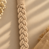 Beige Tassel Macramé Mobile Bag