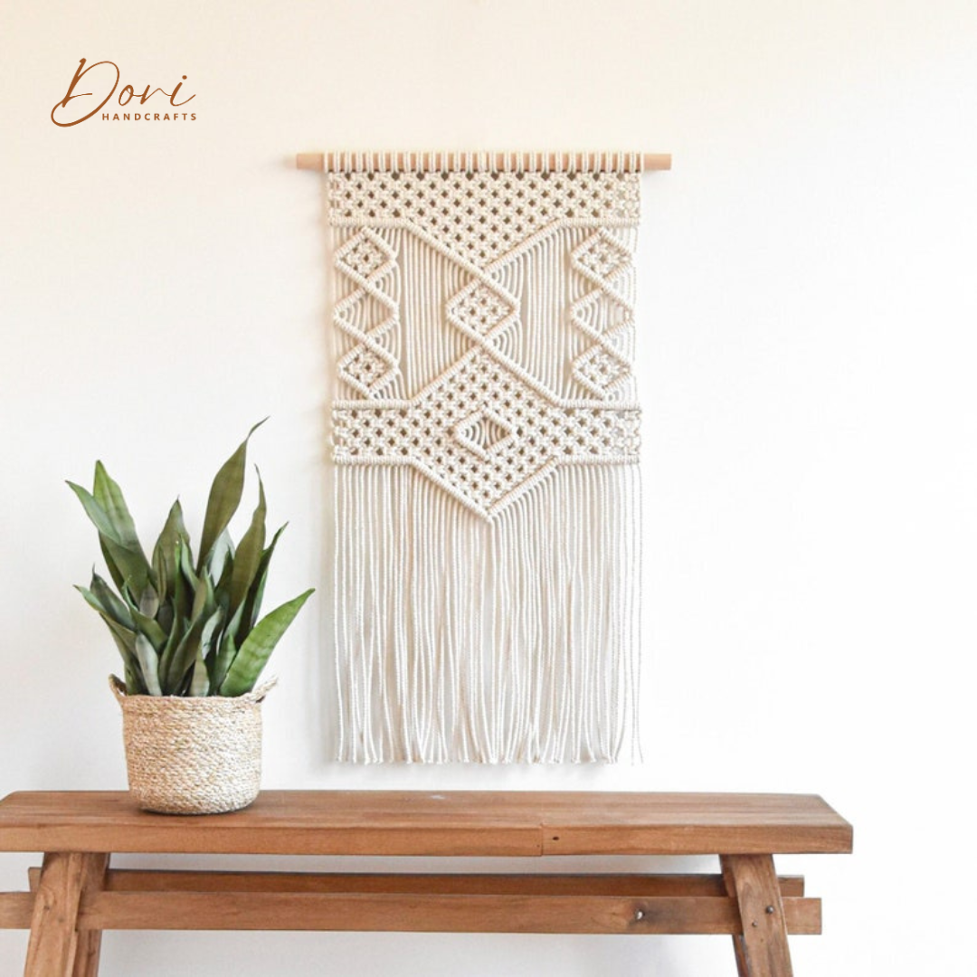 Off White Macrame Tapestry