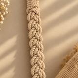 Beige Knot Macramé Mobile Sling Bag