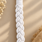 White Diamond Knot Tassel Macrame Mobile Sling Bag