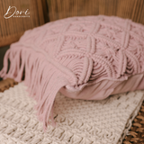 Baby Pink Macrame Cushion Cover