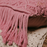 Pink Macrame Cushion Cover