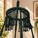 Dark Green Macrame Hanging Swing Chair