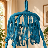 Sky Blue Macrame Hanging Swing Chair