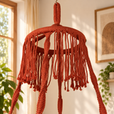 Red Macrame Hanging Swing Chair