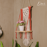 The Terracotta Flare Macrame Wall Shelf
