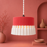 Pink Macrame Chandelier