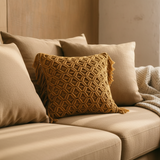 Yellow Macrame Cushion Cover
